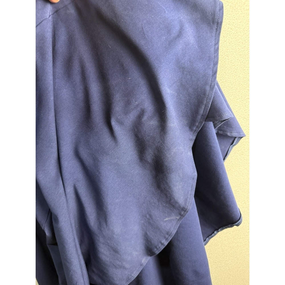 Lands End Women's Sz M Blue Short Sleeve Midi Wrap V-Neck Ruffled Hem Dress - Picture 10 of 11